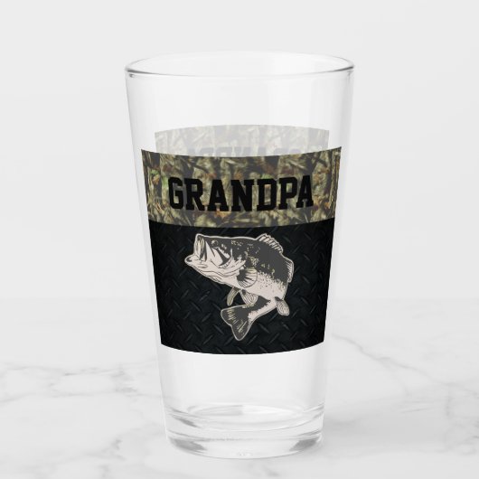 ベース魚釣り迷彩柄グランドパアウトドアスポーツ タンブラーグラス (正面)