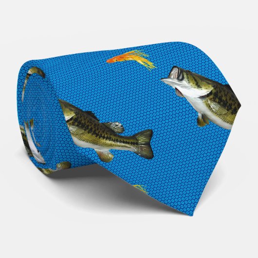 ベース魚釣り ネクタイ (ロール)