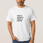 ベース、テノール、パイプ、ドラム Tシャツ (正面)