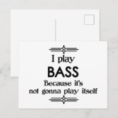 ベース - 自分で弾かないと面白いデコ音楽 ポストカード (正面/裏面)