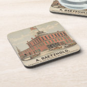 ベーツホールド威厳がある、ワイン&リキュールのヴィンテージ広告 コースター (左側)