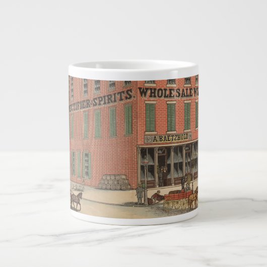 ベーツホールド威厳がある、ワイン&リキュールのヴィンテージ広告 ジャンボコーヒーマグカップ (正面)