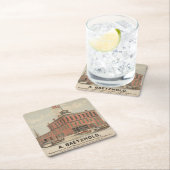 ベーツホールド威厳がある、ワイン&リキュールのヴィンテージ広告 スクエアペーパーコースター (インサイチュ)