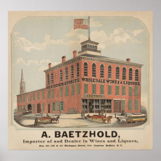 ベーツホールド威厳がある、ワイン&リキュールのヴィンテージ広告 ポスター (正面)