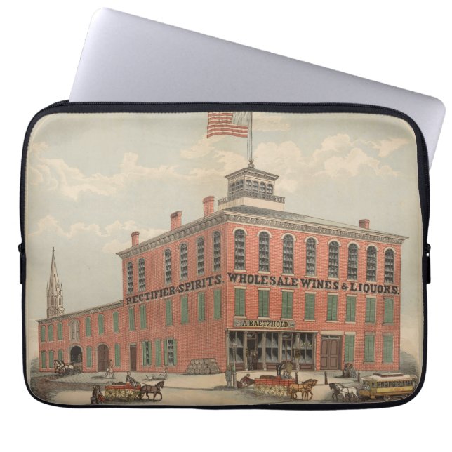 ベーツホールド威厳がある、ワイン&リキュールのヴィンテージ広告 ラップトップスリーブ (正面)