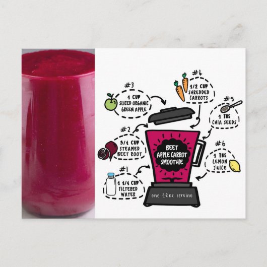 ベートアップルキャロットスムージーレシピ ポストカード (正面)