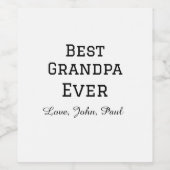 ベートグランパエバーガイルドギフトシンプル名 ワインラベル (シングルラベル)