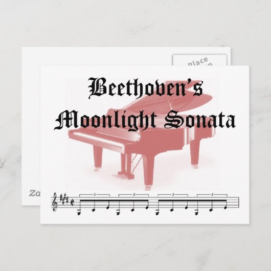 ベートヴェンス・ムーンライトソナタギフト ポストカード (正面/裏面)