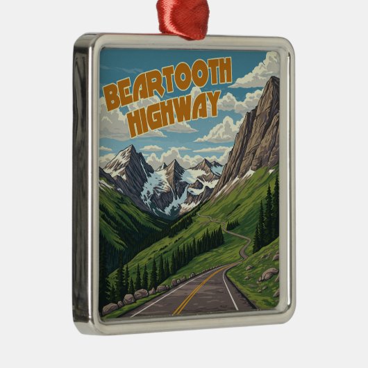 ベートースハイウェイモンタナワイオミンランドスケープ メタルオーナメント (右)