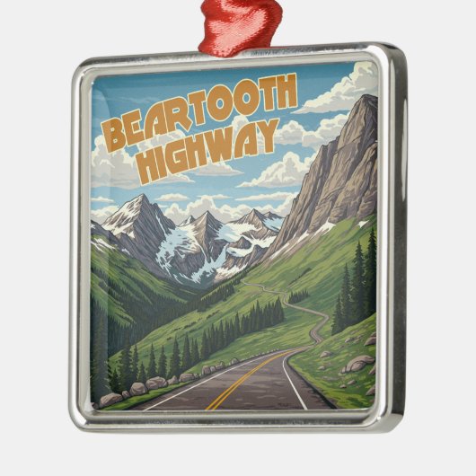ベートースハイウェイモンタナワイオミンランドスケープ メタルオーナメント (左)