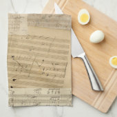ベートーベンの原稿メドレー キッチンタオル (四つ折り)