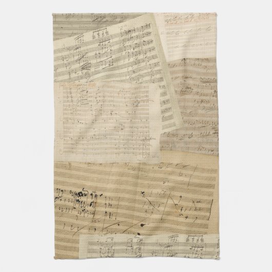ベートーベンの原稿メドレー キッチンタオル (縦)