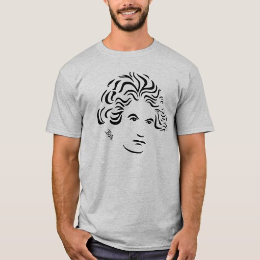 ベートーベンのTシャツ(薄い灰色) Tシャツ (正面)
