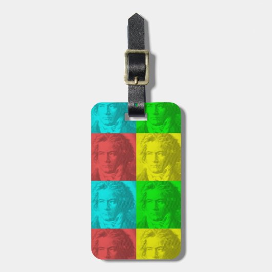 ベートーベンポートレートイン正方形 ラゲッジタグ (正面縦)