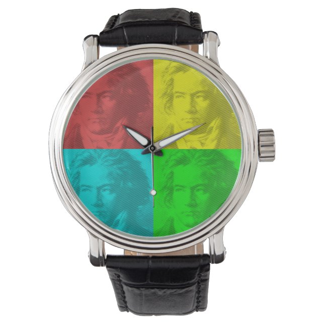 ベートーベンポートレートイン正方形 腕時計 (正面)