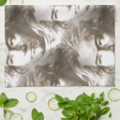 ベートーベンポートレートパターン キッチンタオル (折り畳み)