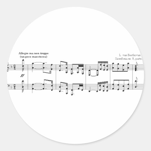 ベートーベン交響曲#9 （黒） ラウンドシール (正面)