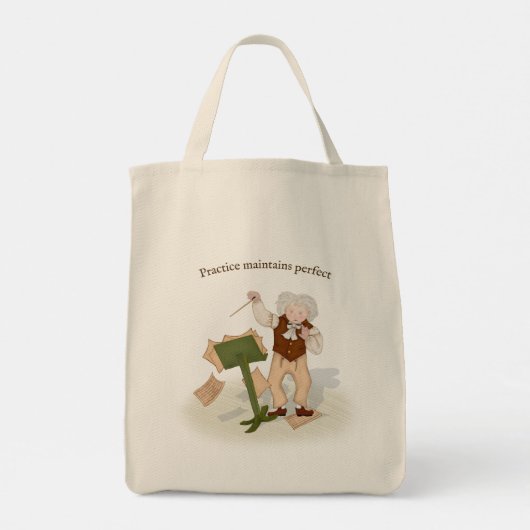 ベートーベン指揮者「練習は完璧を維持する」 トートバッグ (裏面)