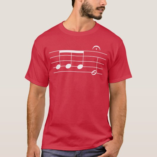 ベートーベン第五交響曲の音符 クラシック音楽 作曲 Tシャツ (正面)