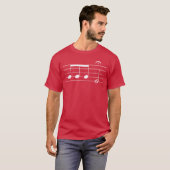 ベートーベン第五交響曲の音符 クラシック音楽 作曲 Tシャツ (正面フル)