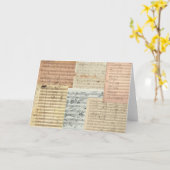 ベートーベン音楽の原稿 カード (黄色い花)