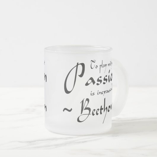 ベートーベン音楽情熱の引用文 フロストグラスマグカップ (正面右)
