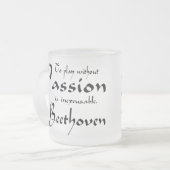 ベートーベン音楽情熱の引用文 フロストグラスマグカップ (正面左)