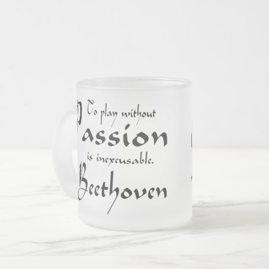 ベートーベン音楽情熱の引用文 フロストグラスマグカップ (正面左)
