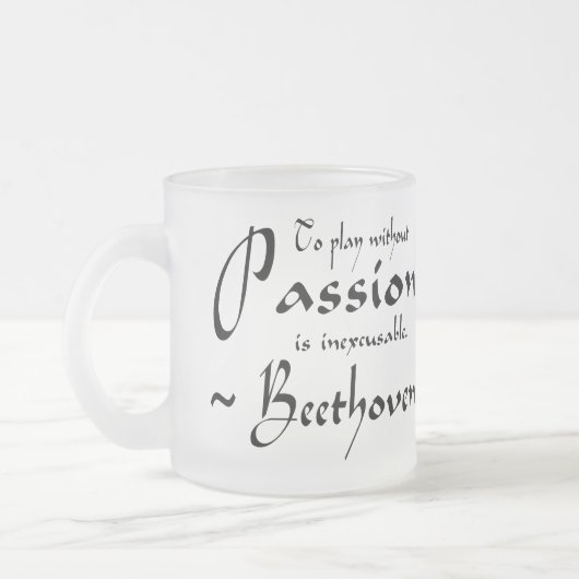 ベートーベン音楽情熱の引用文 フロストグラスマグカップ (左)