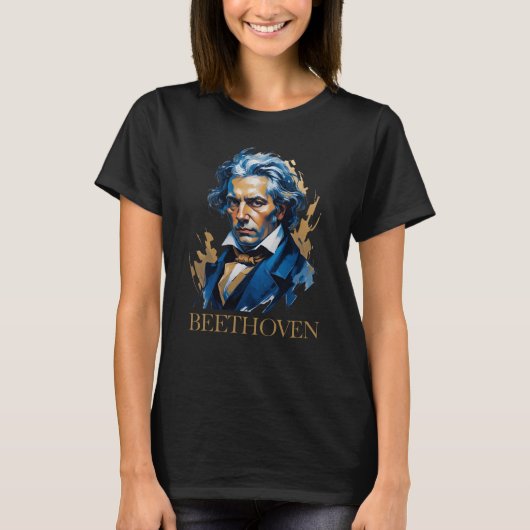 ベートーベン - クラシック音楽のアイコン Tシャツ (正面)