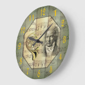 ベートーベン〜交響楽団〜〜を角笛フランスので吹く ラージ壁時計 (傾斜)