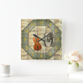 ベートーベン〜交響楽団〜チェロ〜  スクエア壁時計 (ホーム)