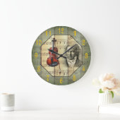 ベートーベン〜交響楽団~ビオラ~   ラージ壁時計 (ホーム)