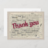 ベートーヴェンのスコアで多くの言語で感謝 ポストカード (正面/裏面)