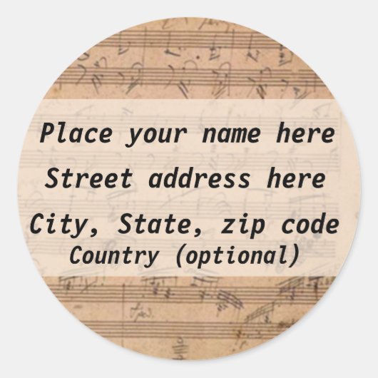 ベートーヴェンアドレスラベル ラウンドシール (正面)