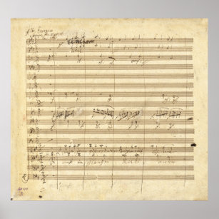 ベートーヴェン交響曲第9番オリジナル原稿プリント ポスター