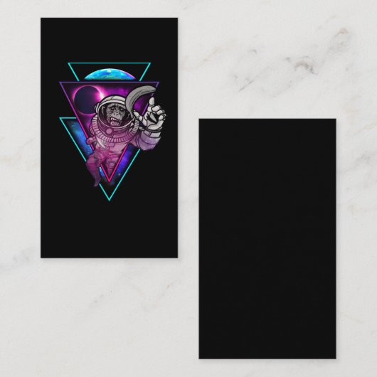 ベーパーウェーブ宇宙飛行士宇宙アートモンキーバナナ 名刺 (正面/裏面)