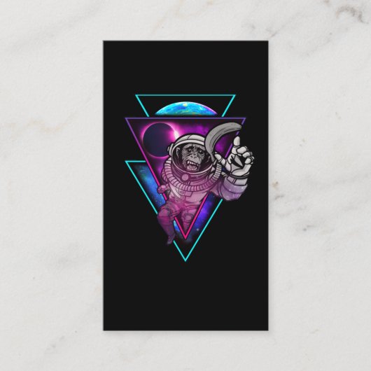 ベーパーウェーブ宇宙飛行士宇宙アートモンキーバナナ 名刺 (正面)