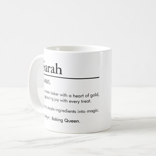 ベーパーソナライズされたカー名の定義 コーヒーマグカップ (正面左)