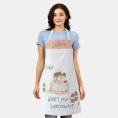 ベーパーソナライズされたカー私が焼くあなたの超大国 エプロン (着用した状態)