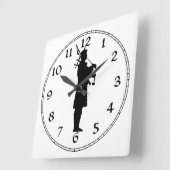 ベーピパーシルエット スクエア壁時計 (傾斜)