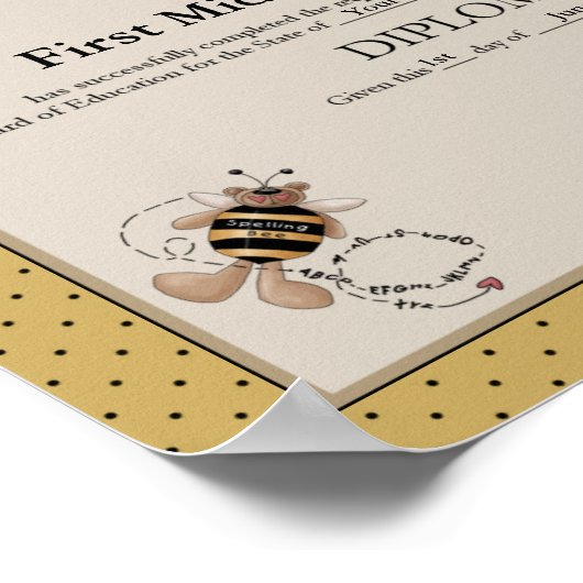 ベーブンブンいう音ホームスクーラー卒業証書 ポスター (角)