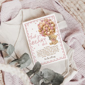 ベーモダンブバルーンはピンクの赤ちゃんシャワーを待つ サンキューカード