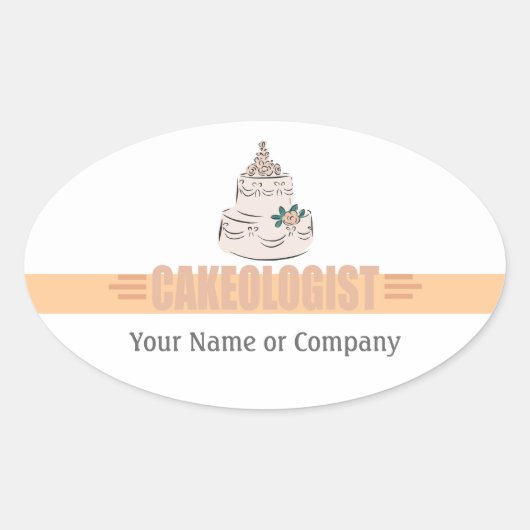 ベーユーモアのあるカー 楕円形シール (正面)