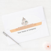 ベーユーモアのあるカー 楕円形シール (封筒)