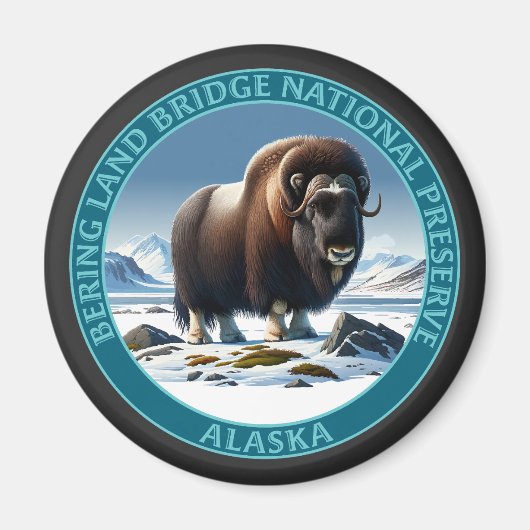 ベーリング陸橋アラスカ州保存地区 マグネット (正面)