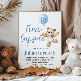 ベーリー誕生日ベアブルーバルーンタイムカプセル ポスター