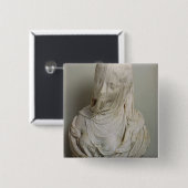 ベールで覆われた女の子(大理石) 缶バッジ (正面&裏面)