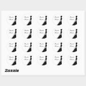 ベールで覆われた花嫁のシルエットのブライダルシャワーのステッカー ラウンドシール (シート)