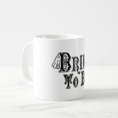 ベールと一緒になる花嫁，黒ファンシー型 コーヒーマグカップ (正面左)